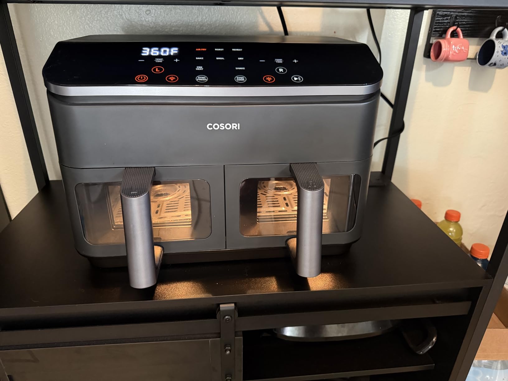 COSORI TWINFRY 9 QT Double Air Fryer, Removable Divider, PFAS-Free Ceramic | Dual 4.5Qt & Full 9Qt, Two Ways to Cook, 6-in-1, Independent Cooking, Match&Sync, Dishwasher-Safe, Countertop Friendly customer photo 1