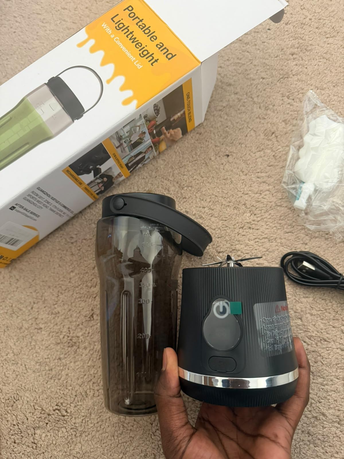 Portable Blender for Smoothies & Shakes, 17oz Personal Blender, USB-C Rechargeable, LED Display, Black customer photo 2