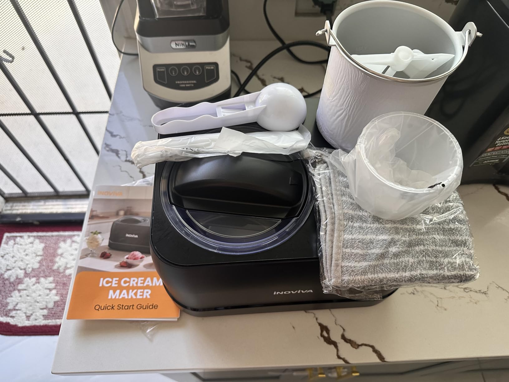 Inoviva Ice Cream Maker Automatic 1.7 Pt, No Pre-Freezing, Built-In Compressor, Digital Display & Timer, 3 Presets, Makes Ice Cream, Gelato, Perfect for Home & Party, IM001 customer photo 1