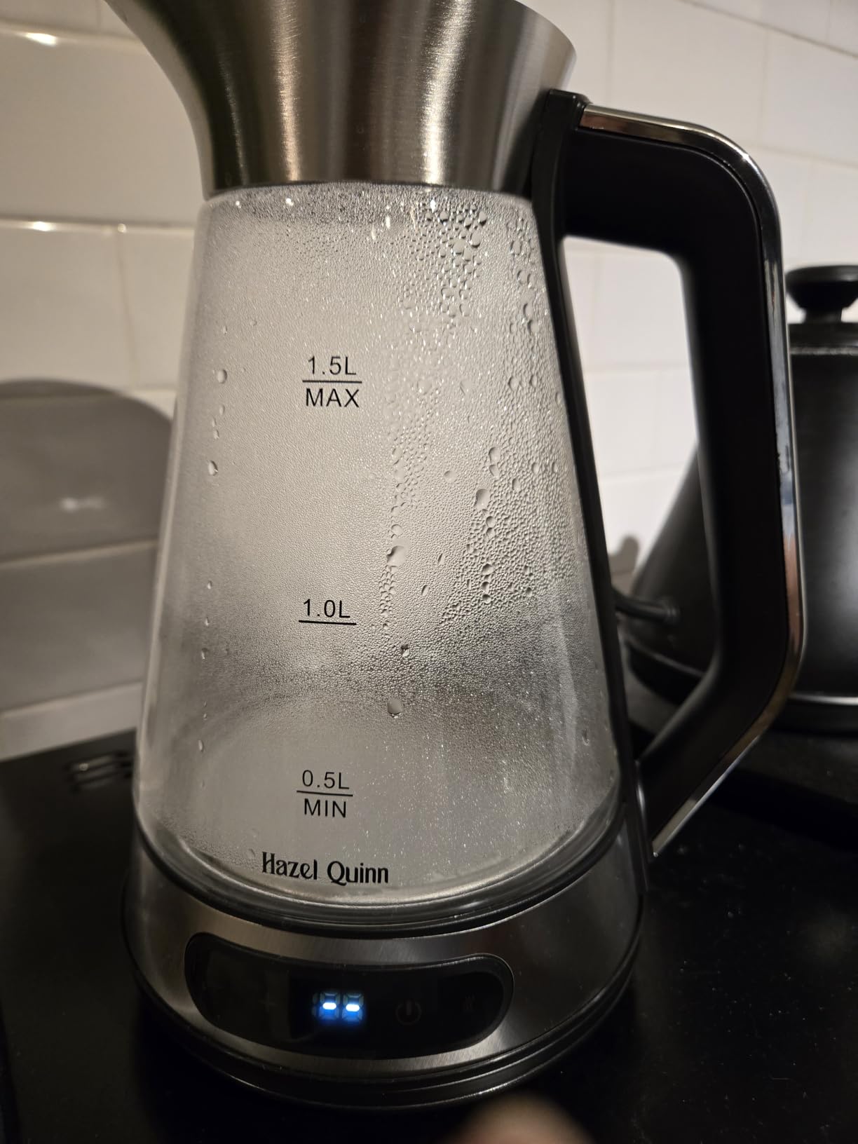 Hazel Quinn Glass & Stainless Steel Electric Kettle, 1.5 Liters Tea Kettle | Quiet Boil, ±1°C Temp Control, 24H Keep Warm, Anti-Residue Bottom, Auto Shut-Off, BPA-Free Hot Water Kettle, 1000W Fast Boil customer photo 1