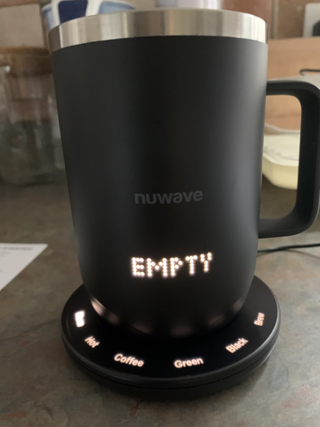 Nuwave Precision Heated Coffee Mug, 16oz Rechargeable Temperature Control | 5 Preset Modes & Brew, LED Display, 5+ Hour Cordless Warming, Vacuum Insulated Stainless Steel customer photo 1