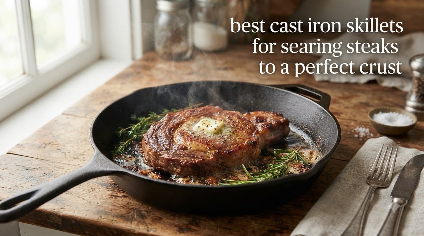 best cast iron skillets for searing steaks to a perfect crust