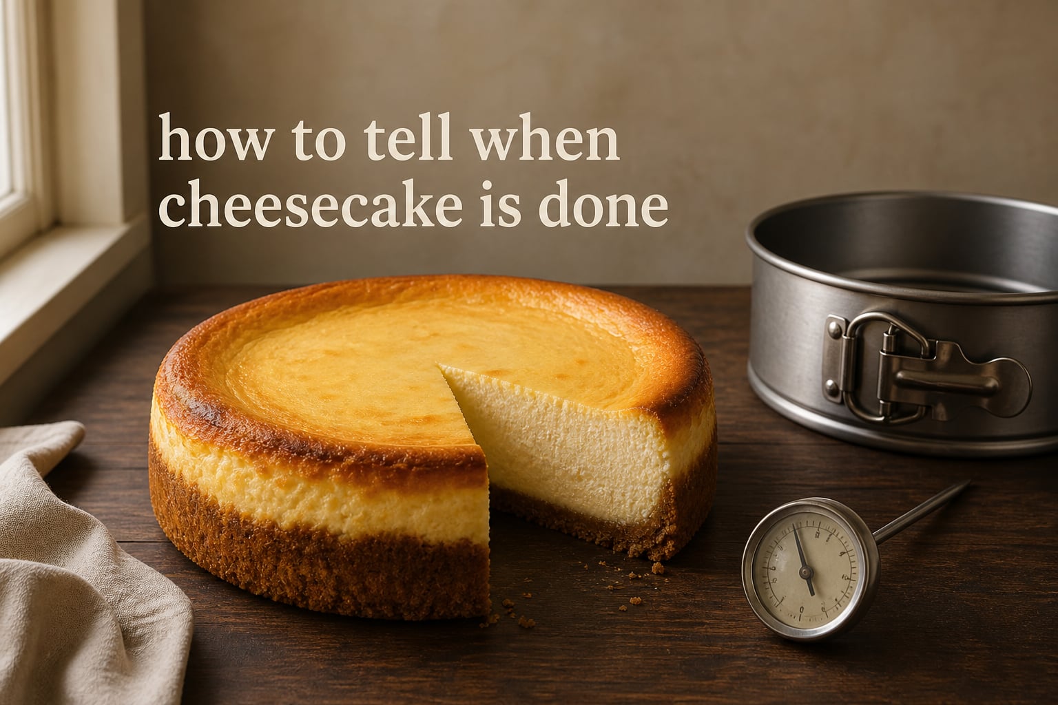 how to tell when cheesecake is done