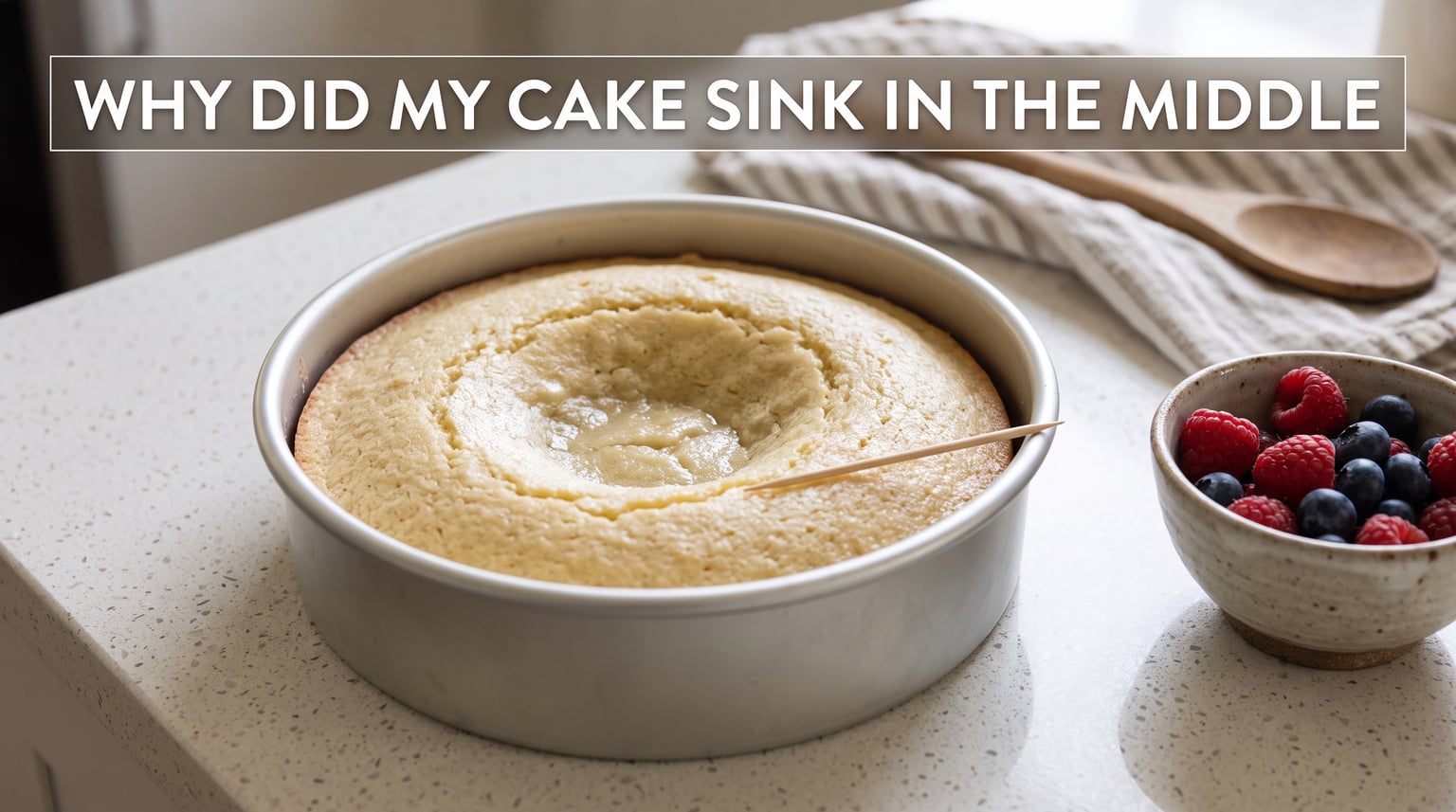 why did my cake sink in the middle