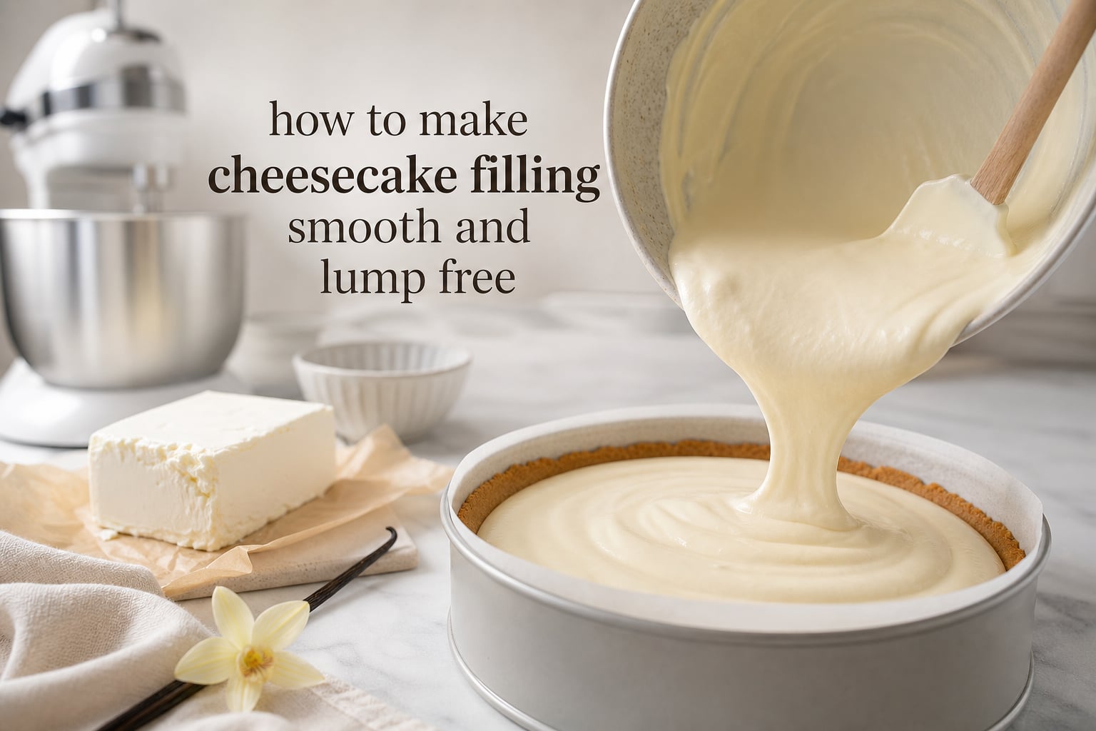how to make cheesecake filling smooth and lump free