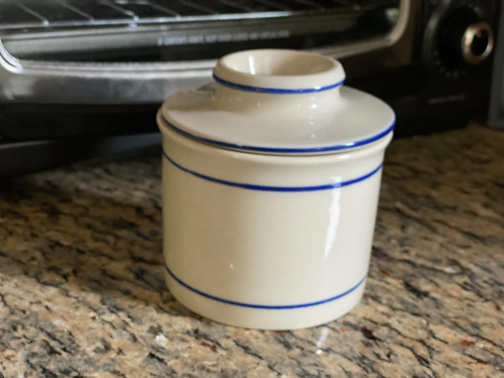 Norpro Glazed Stoneware Butter Keeper,White customer photo 1