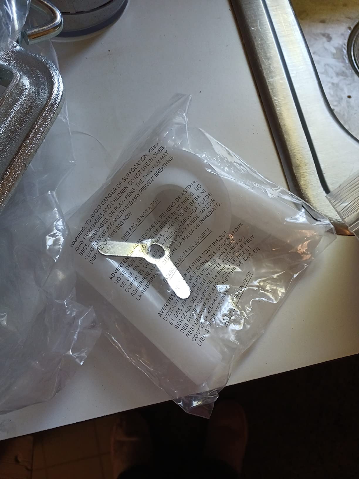 Weston #10 Manual Tinned Meat Grinder and Sausage Stuffer , 4.5mm & 10mm plates, + 3 sausage funnels,Silver customer photo 1