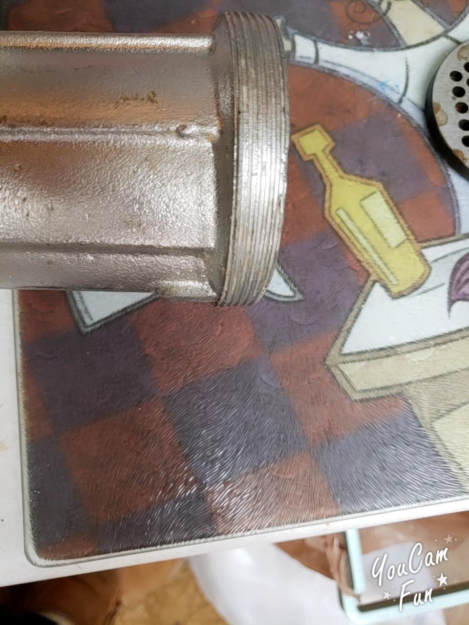 Weston #10 Manual Tinned Meat Grinder and Sausage Stuffer , 4.5mm & 10mm plates, + 3 sausage funnels,Silver customer photo 2