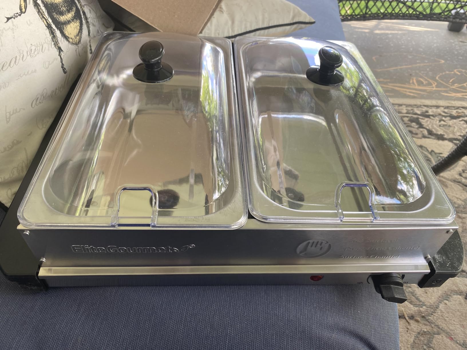 Elite Gourmet EWM-6122 Dual Buffet Server, 5 Qt, Stainless Steel customer photo 1