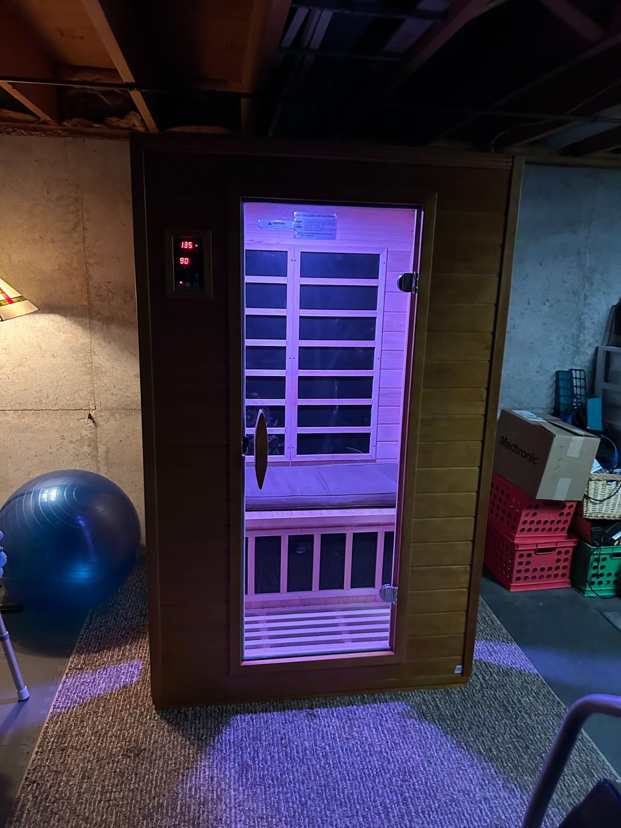 Dynamic Saunas Andora 2-Person Infrared Sauna with Red Light Therapy. customer photo 2