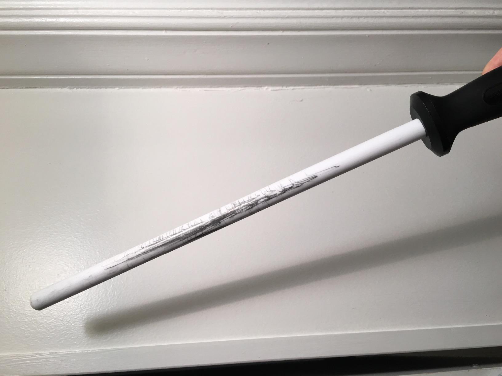Messermeister 12” Ceramic Sharpening Rod - Knife Sharpener - Fine 1200 Grit - Ceramic Core, Large Sharpening Surface & Soft-Grip Handle customer photo 1