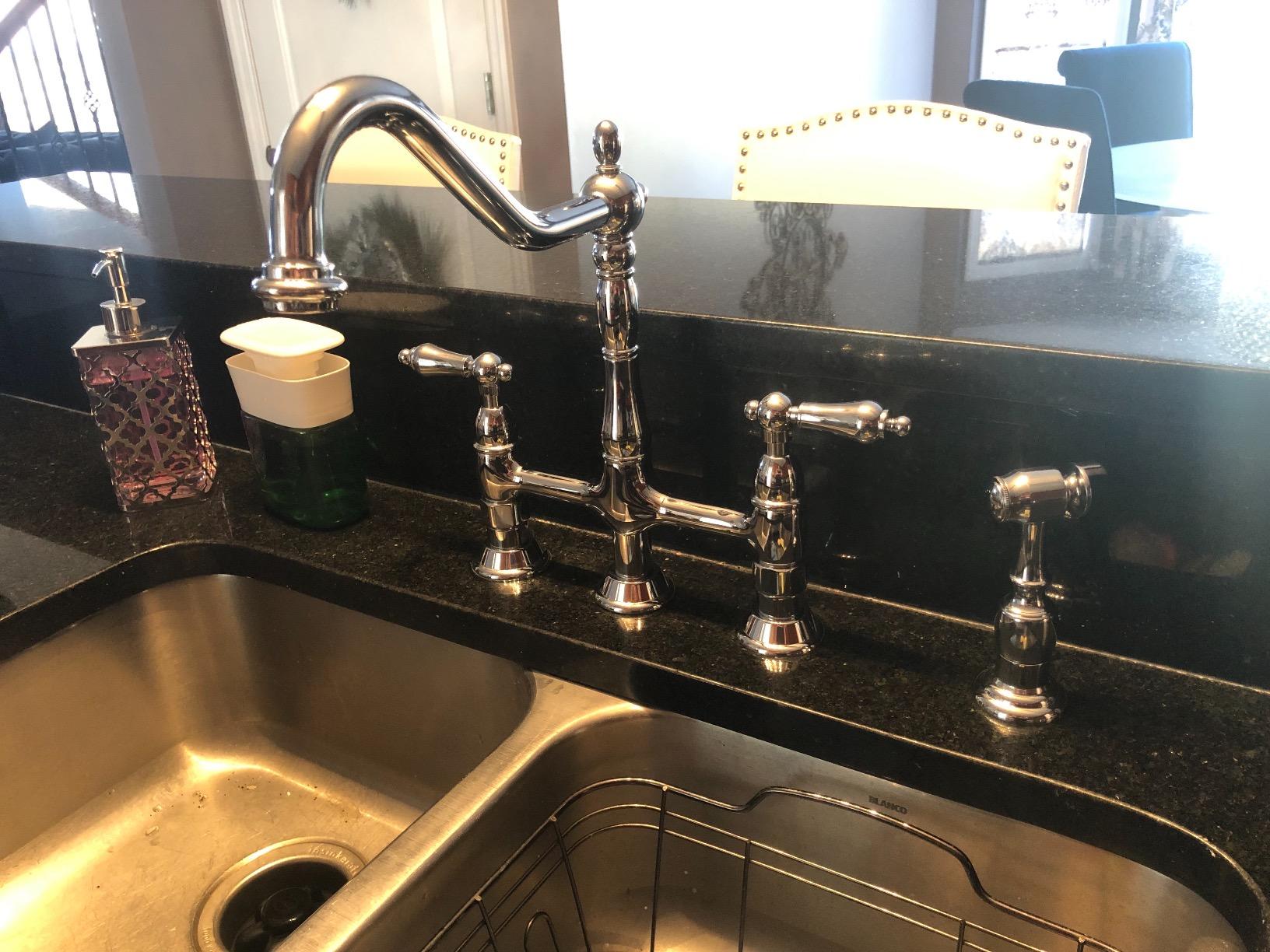 Kingston Brass KS1276ALBS Heritage Bridge Kitchen Faucet, Polished Nickel, 13.88 x 8.56 x 13.13 customer photo 2