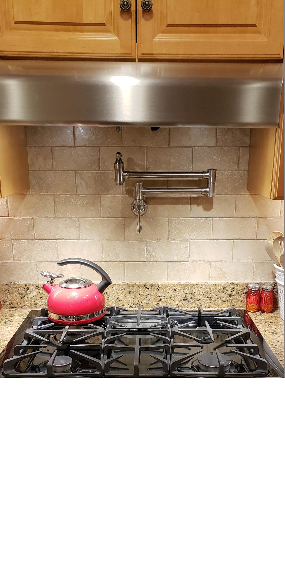 Delta Brushed Nickel Traditional Pot Filler Kitchen Faucet, Wall Mount Kitchen Faucet, Stainless 1177LF-SS customer photo 2