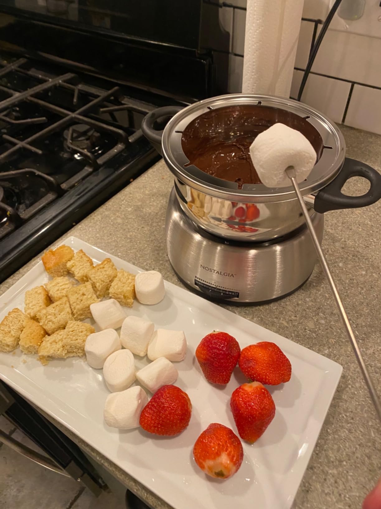 Nostalgia FPS200 6-Cup Stainless Steel Electric Fondue Pot with Temperature Control, 6 Color-Coded Forks and Removable Pot - Perfect for Chocolate, Caramel, Cheese, Sauces and More customer photo 2