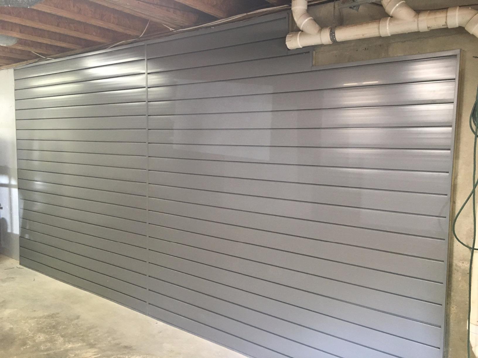 Proslat 88105 Heavy Duty PVC Slatwall Garage Organizer, 8-Feet by 4-Feet Section, 10 Panels, Charcoal (Dark Grey) customer photo 1