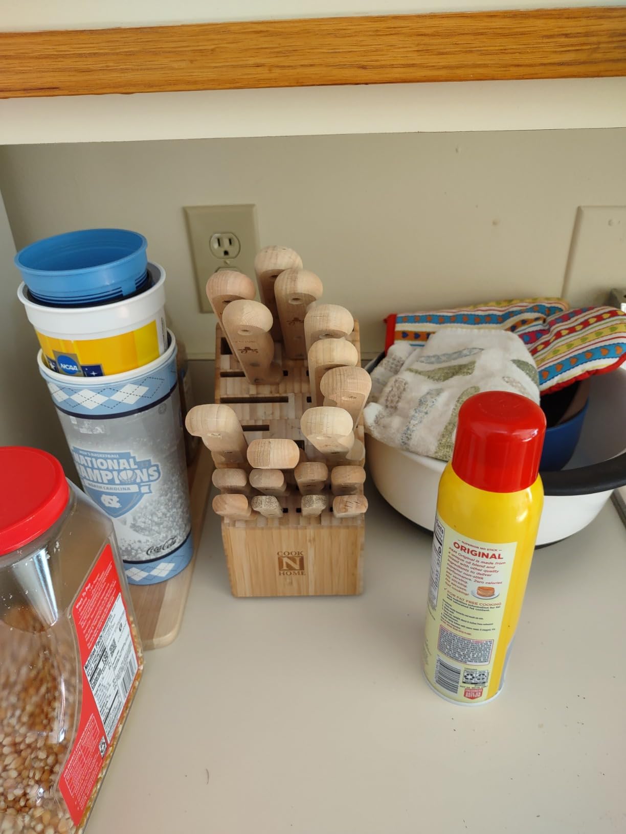 Cook N Home Bamboo Knife Block 20-Slot Universal Knife Holder Countertop customer photo 2