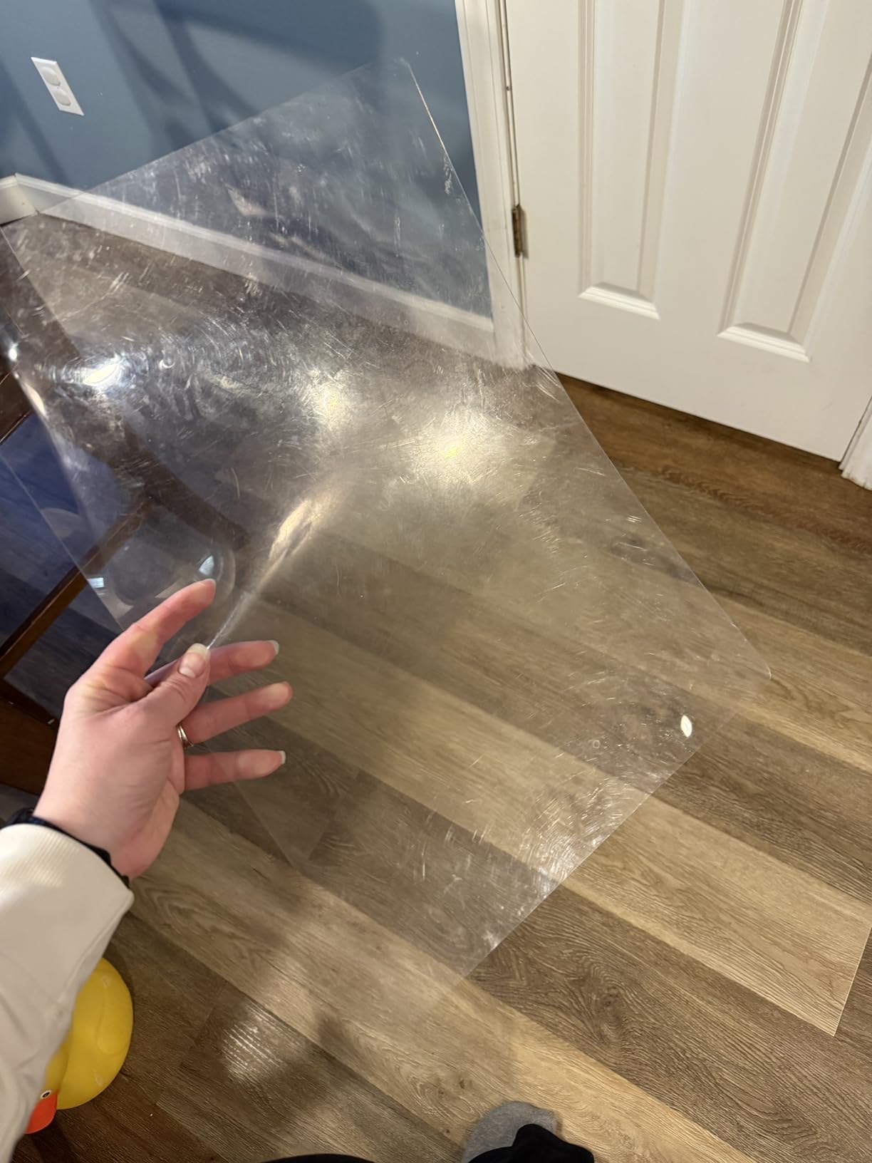 Clear Plastic Placemats Set of 4-17.5x12 Transparent Vinyl Table Mats customer photo 2