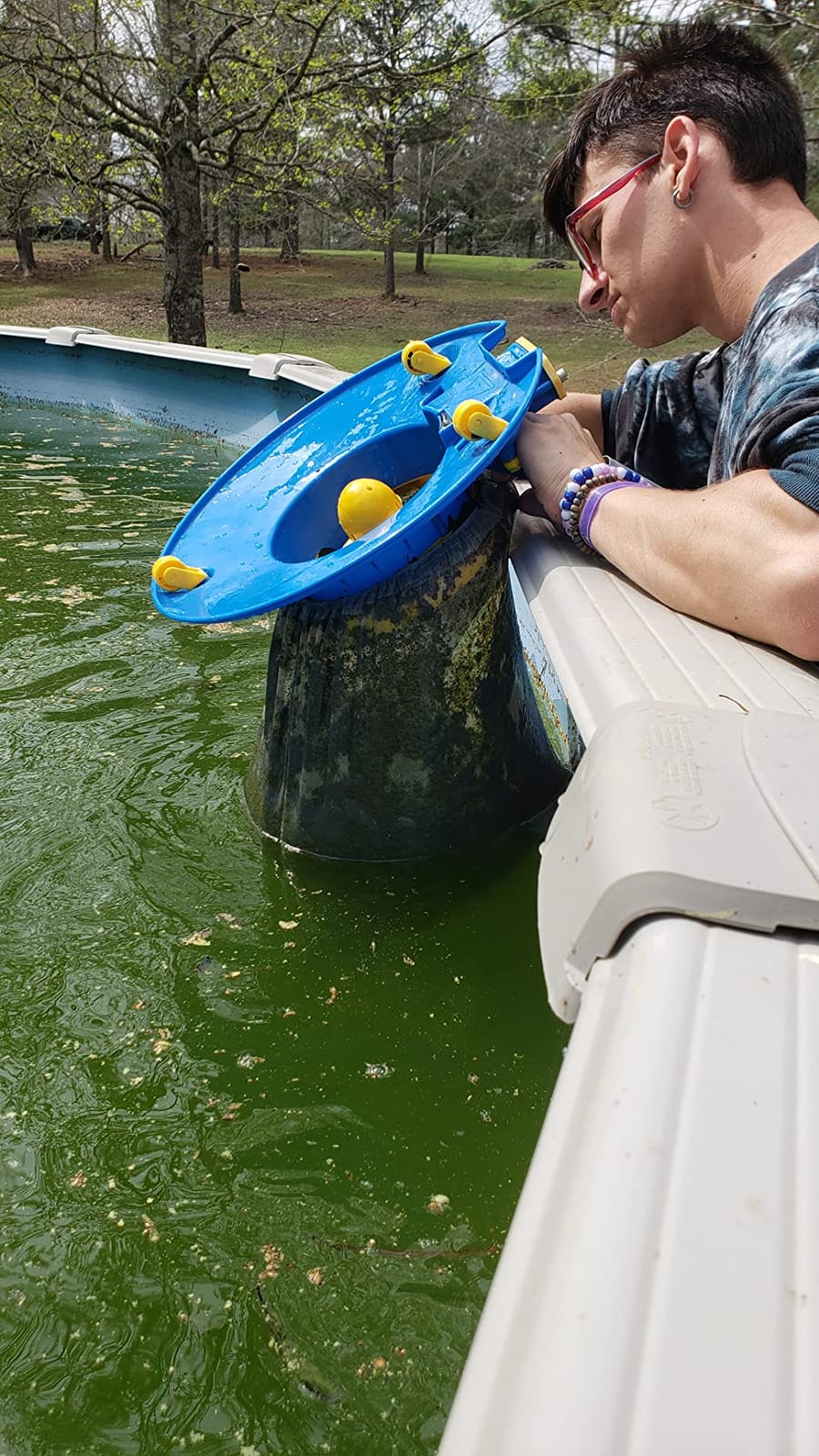 POOL BLASTER Leaf Vac Cordless Hoseless Pool Leaf Vacuum & Skimmer, Battery-Powered Swimming Pool Leaf Catcher with Heavy Duty Mesh Bag, for Inground and Above Ground Pools, by Water Tech customer photo 2