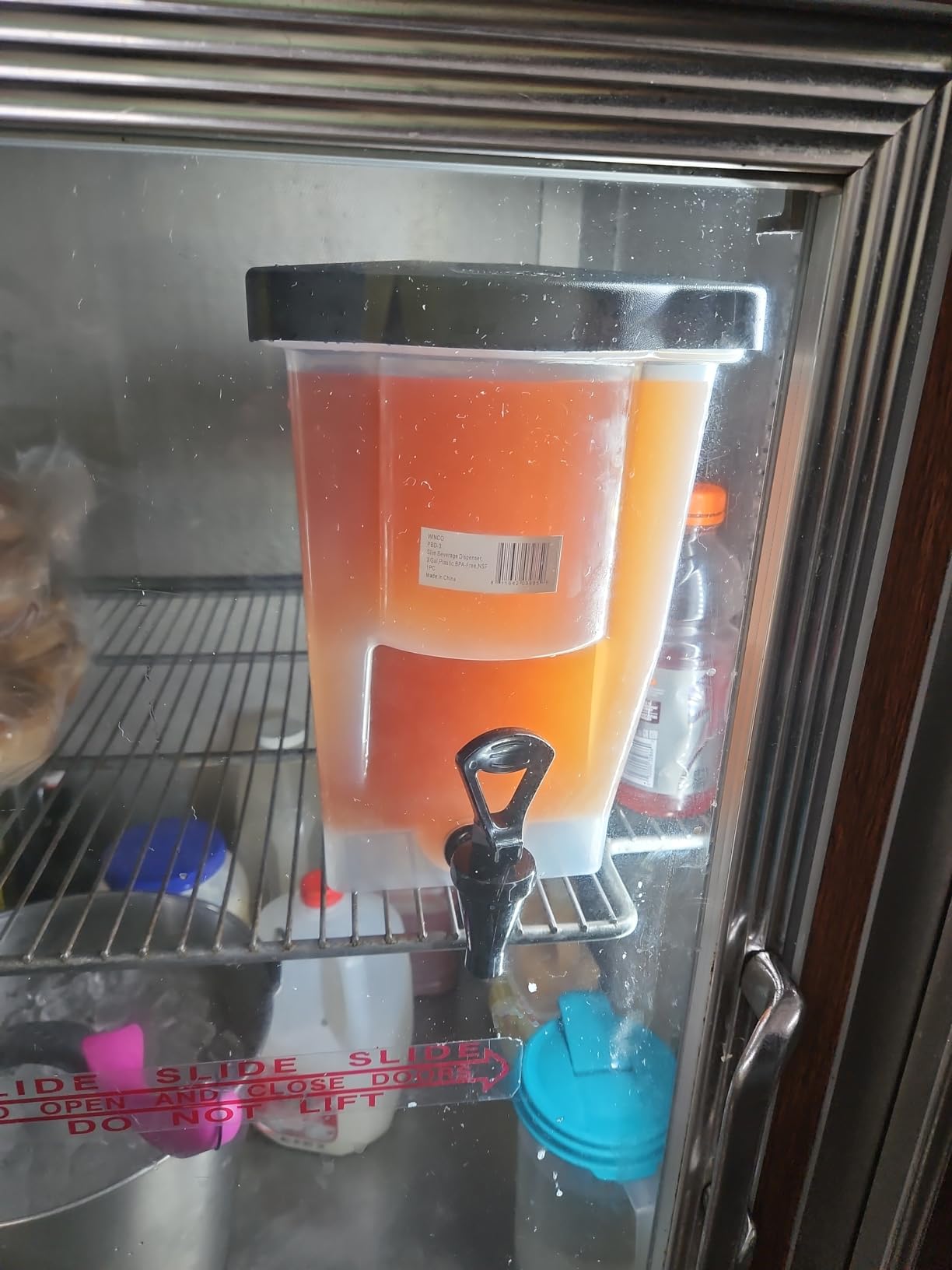 Winco 3 Gallon Slim Plastic Beverage Dispenser with Base customer photo 1