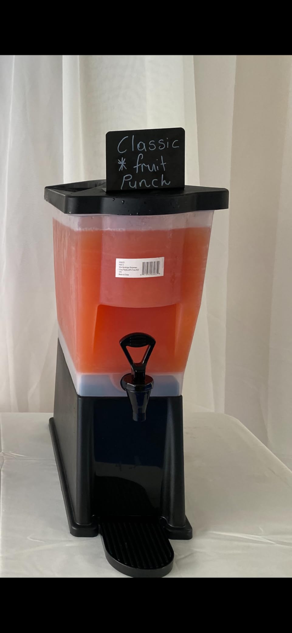 Winco 3 Gallon Slim Plastic Beverage Dispenser with Base customer photo 2