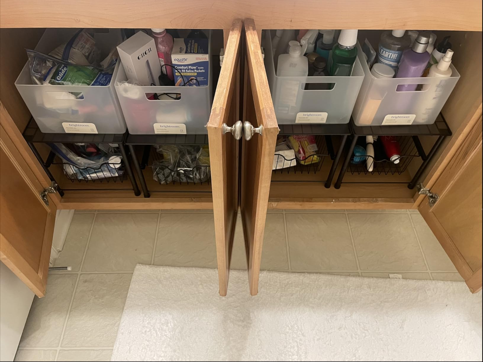 Deco Brothers Stackable Under Sink Organizer with Sliding Basket, Chrome customer photo 2