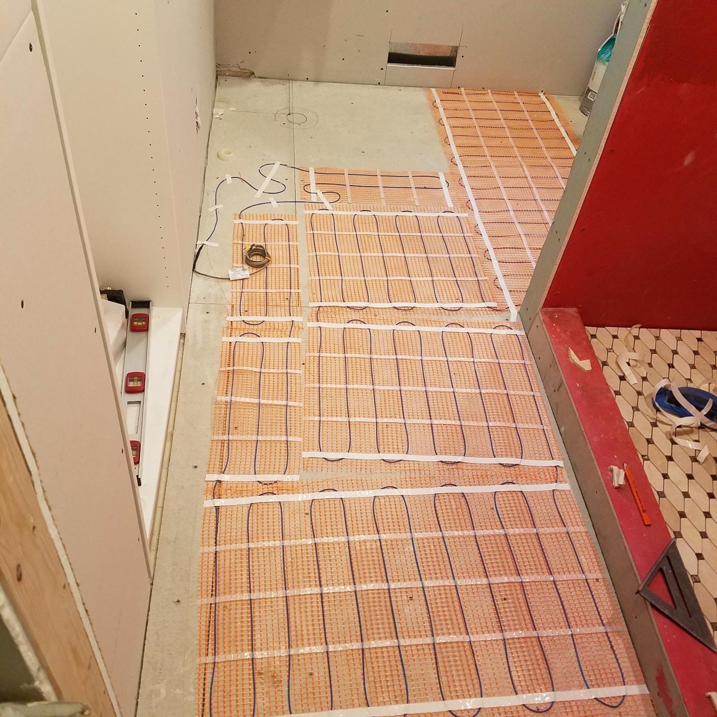 SunTouch Mat TapeMat Electric Floor Heating Kit, 15 Sq. Ft., 2' x 7.5', (120V) with Command Touch Programmable Thermostat, Plain customer photo 2