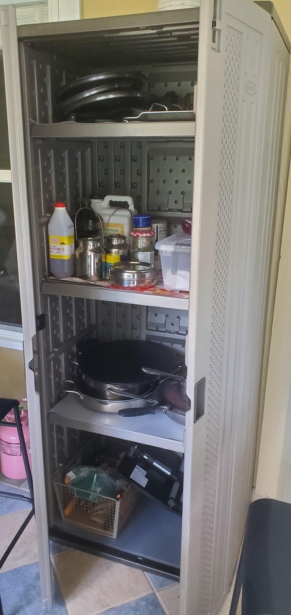 Suncast Tall Storage Cabinet for Garage Organization - 72
