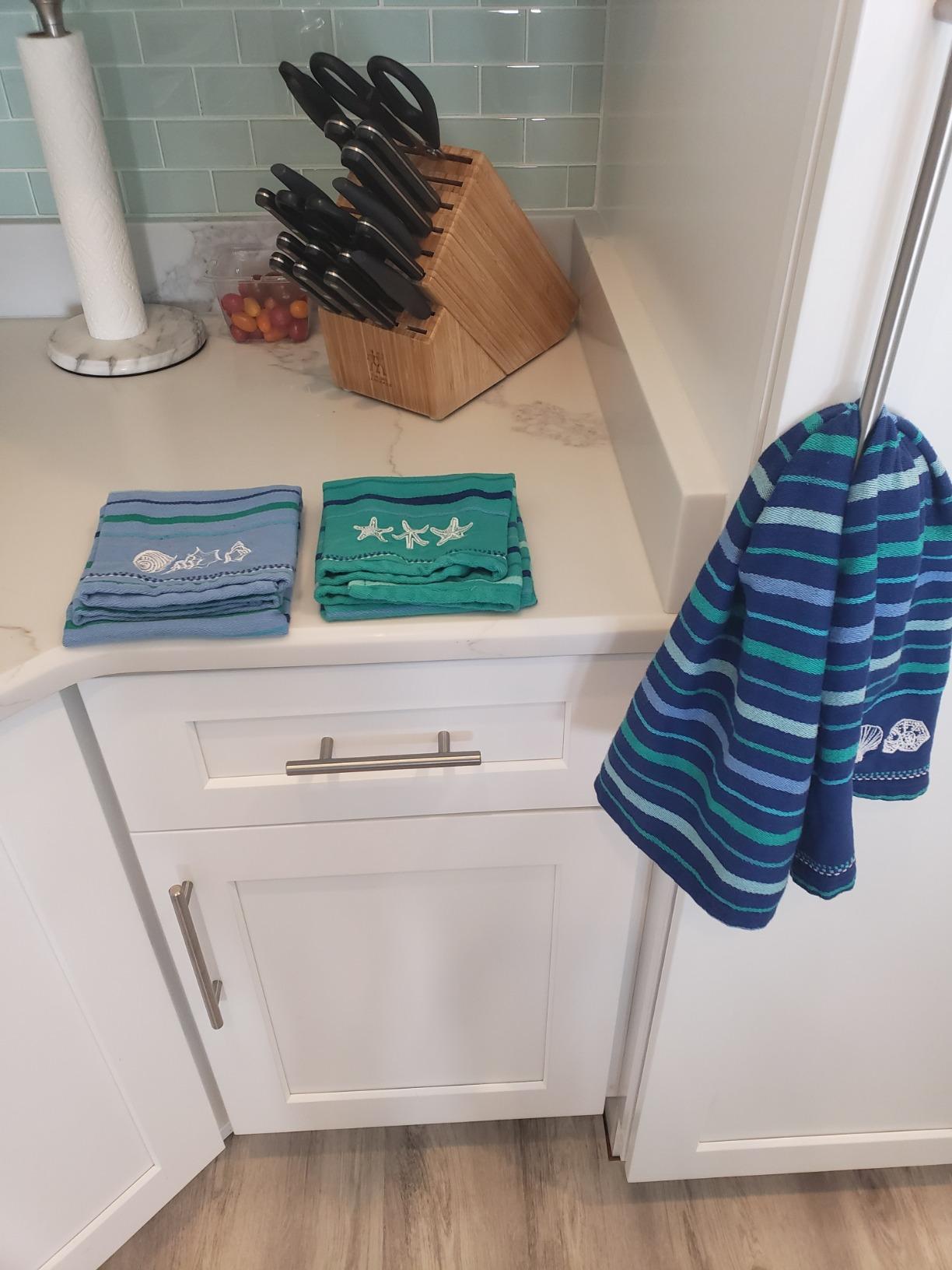 DII Fresh Catch Collection Kitchen Dishtowel Set, 18x28, Blue Sea, 3 Piece customer photo 1