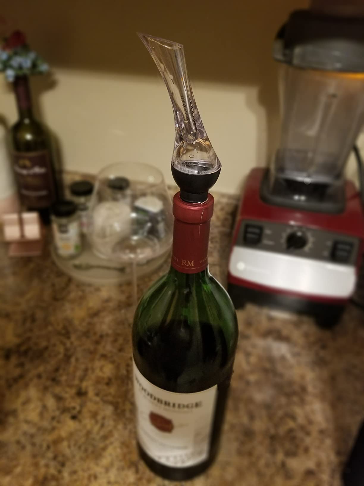 Vintorio Wine Aerator Pourer - Premium Aerating Pourer and Decanter Spout (Black) customer photo 2