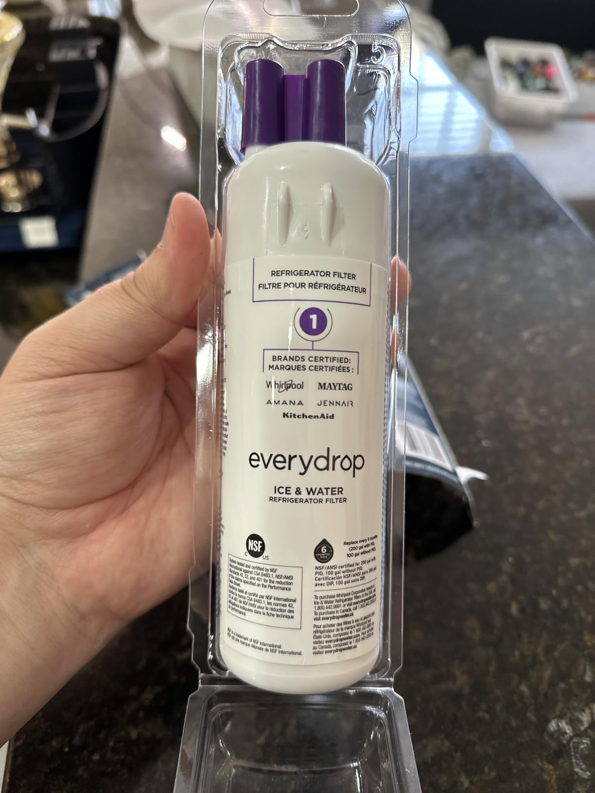 everydrop by Whirlpool Ice & Water Refrigerator Filter 1, Purple, EDR1RXD1 customer photo 1