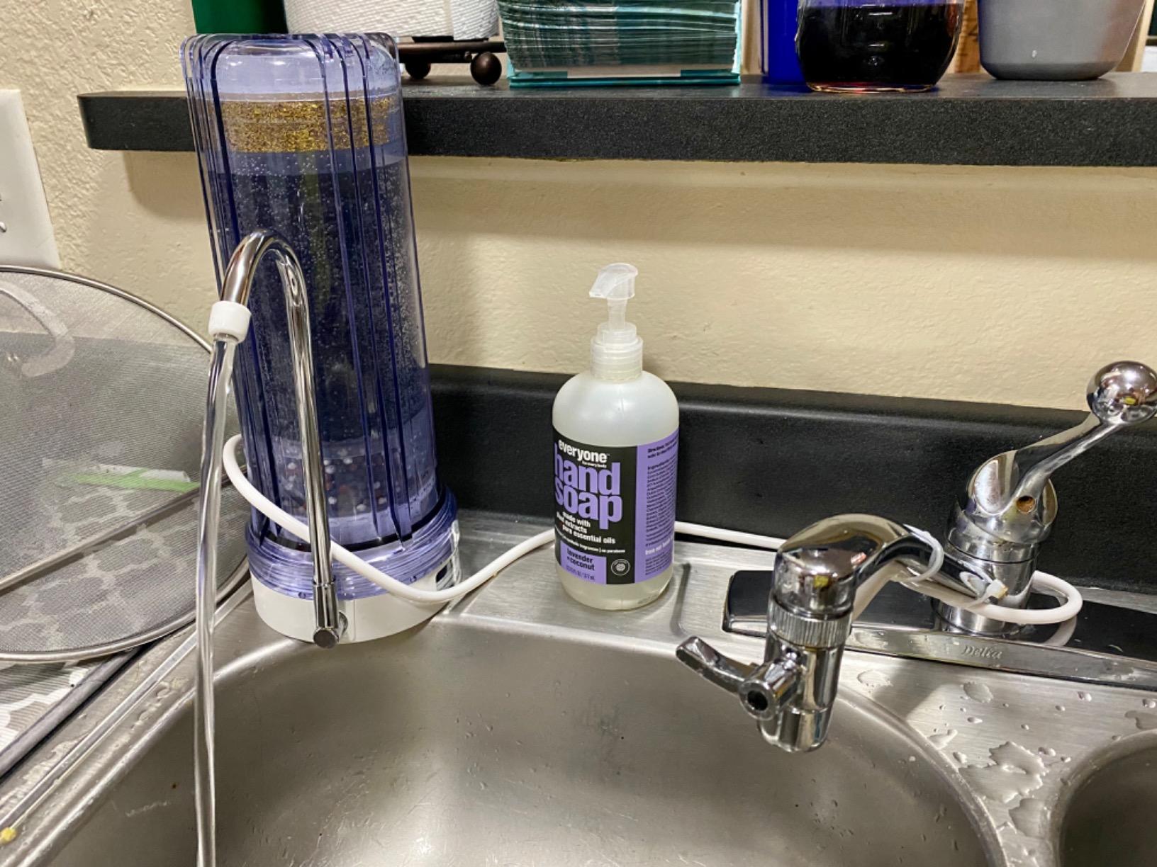 APEX MR-1050 Countertop Water Filter, 5 Stage Mineral pH Alkaline Easy Install Faucet Water Filter - Reduces Heavy Metals, Bad Taste and Up to 99% of Chlorine - Clear customer photo 1