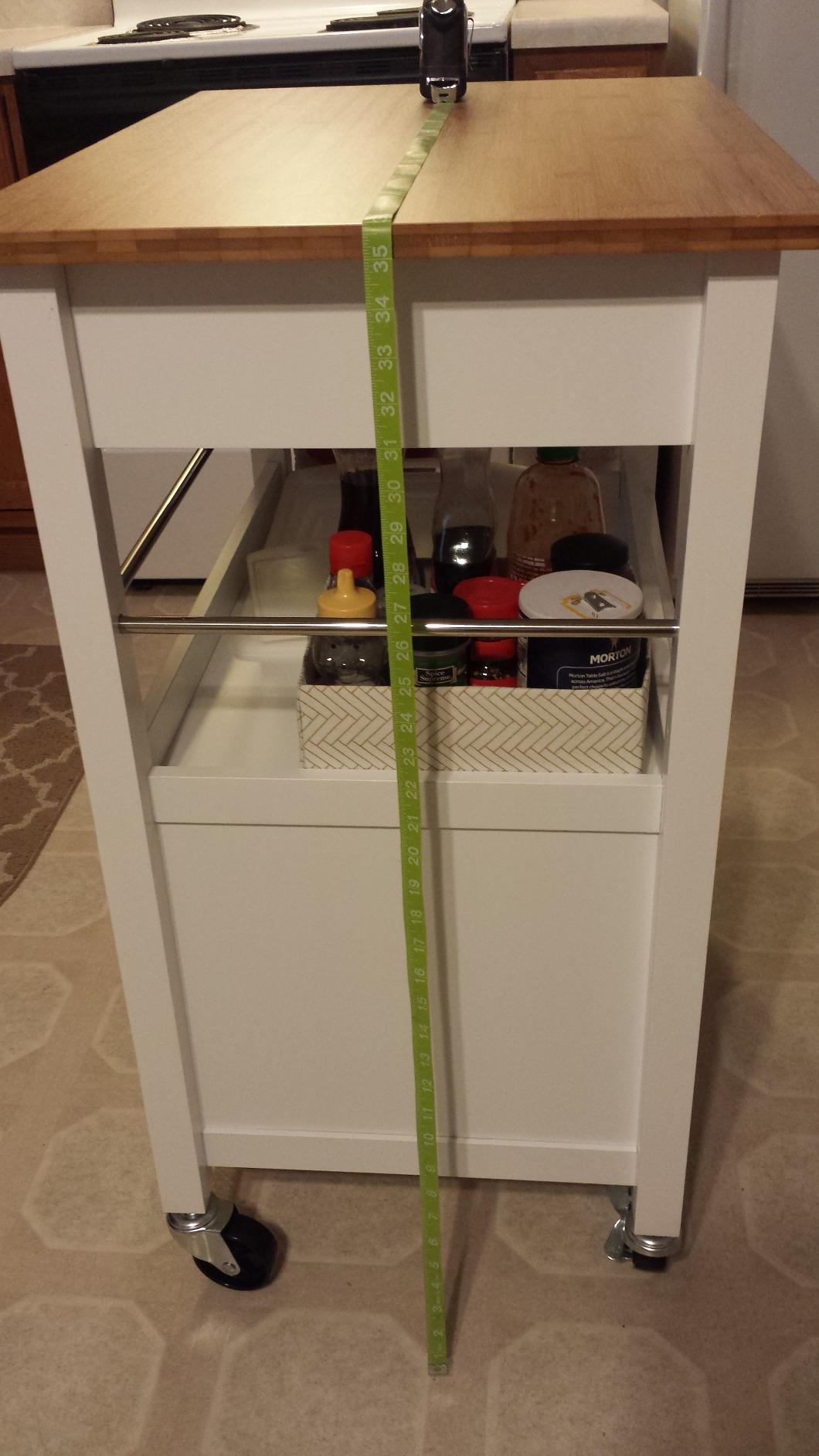 eHemco Kitchen Island Cart on Wheels, White Base, Natural Bamboo Top customer photo 2