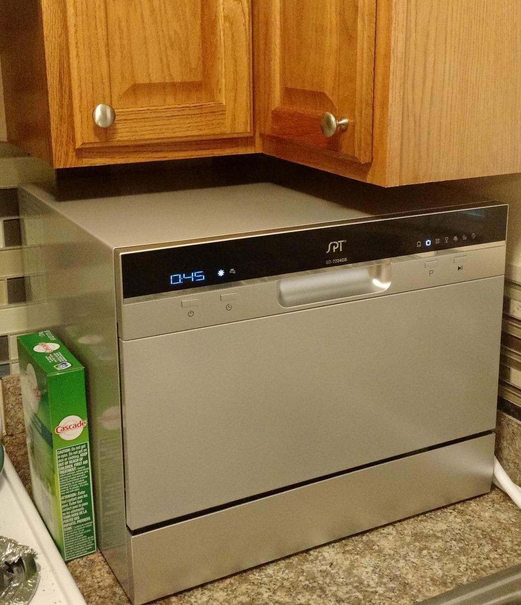 SPT SD-2224DS ENERGY STAR Compact Countertop Dishwasher with Delay Start - Portable Dishwasher with Stainless Steel Interior and 6 Place Settings Rack Silverware Basket, Silver customer photo 1