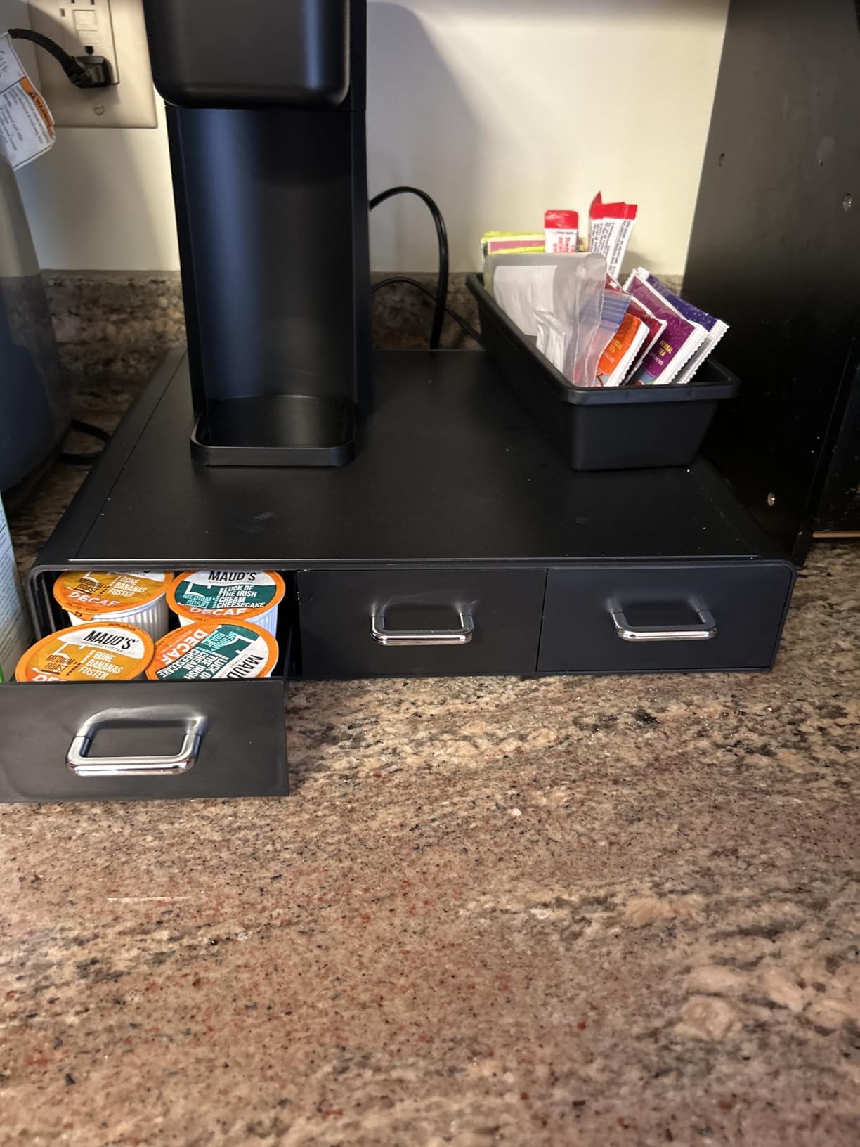 Amazon Basics K-Cup Compatible Coffee Pod Storage Drawer, 3 Easy-Open Drawers, 36 Pod Capacity, Black customer photo 2