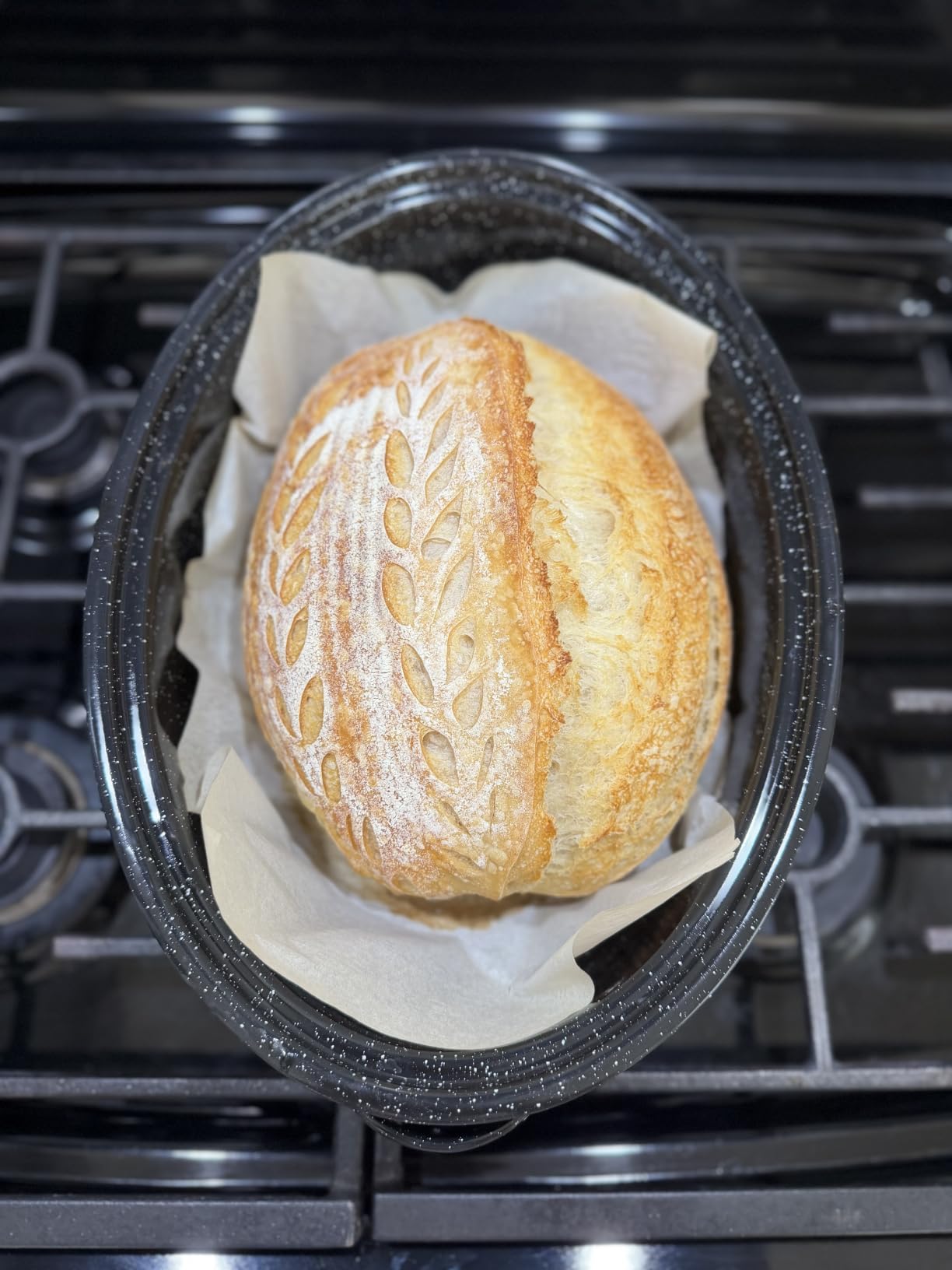 Granite Ware Covered Oval Roaster, 10 lb Capacity - Speckled Black customer photo 2