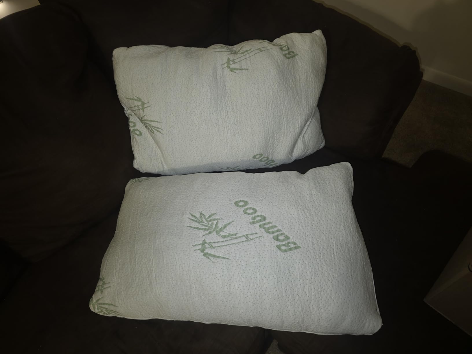 Memory Foam Pillows Queen Size Set of 2 - Cooling Bed Pillows for Sleeping - Back, Stomach, Side Sleeper Firm, Comfy Cool Shredded - 2 Pack, Rayon Derived from Bamboo customer photo 2