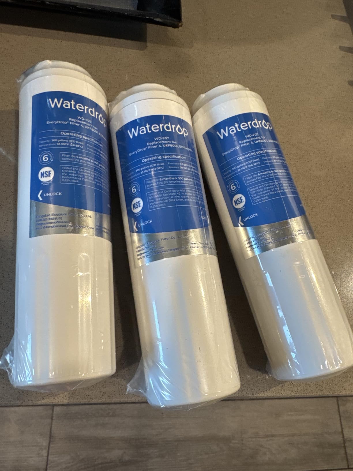 Waterdrop EDR4RXD1 Water Filter Replacement for EveryDrop® Filter 4, 3 Pack customer photo 1