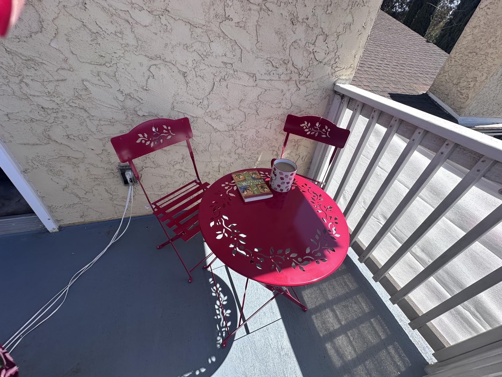 Alpine Corporation 3-Piece Bistro Set with Folding Table and 2 Chairs, Durable Steel Indoor/Outdoor Patio Furniture, Compact Seating, Blue customer photo 1