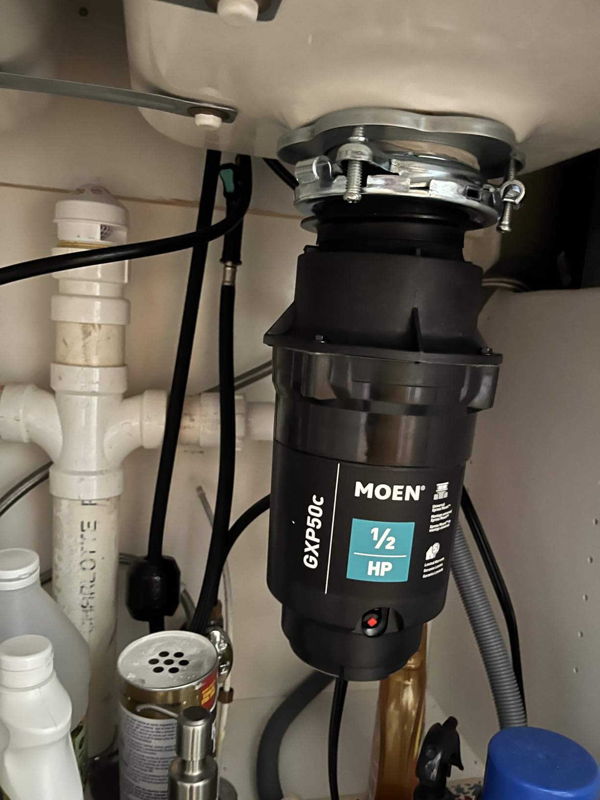 Moen Prep Series PRO Continuous Feed Compact Garbage Disposal for Kitchen Sink with Power Cord, GXP50C customer photo 2