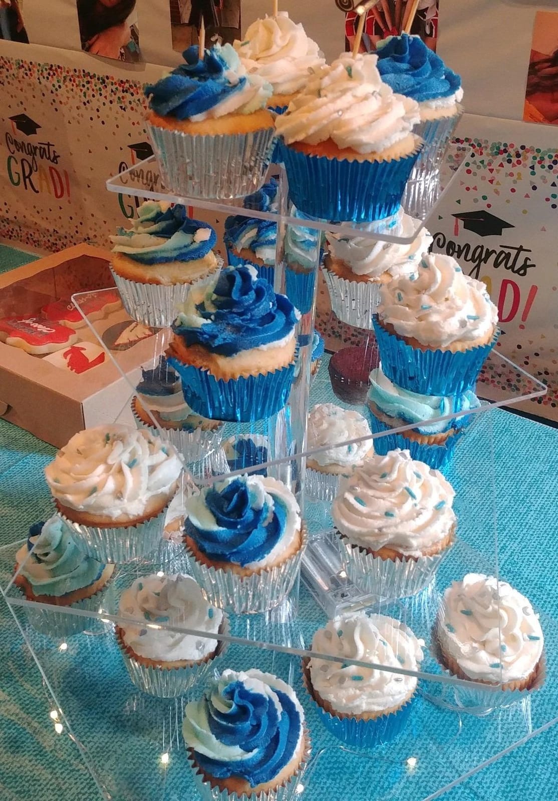 Jusalpha Large 4 Tier Square Acrylic Cupcake Stand, Cake Stand customer photo 1