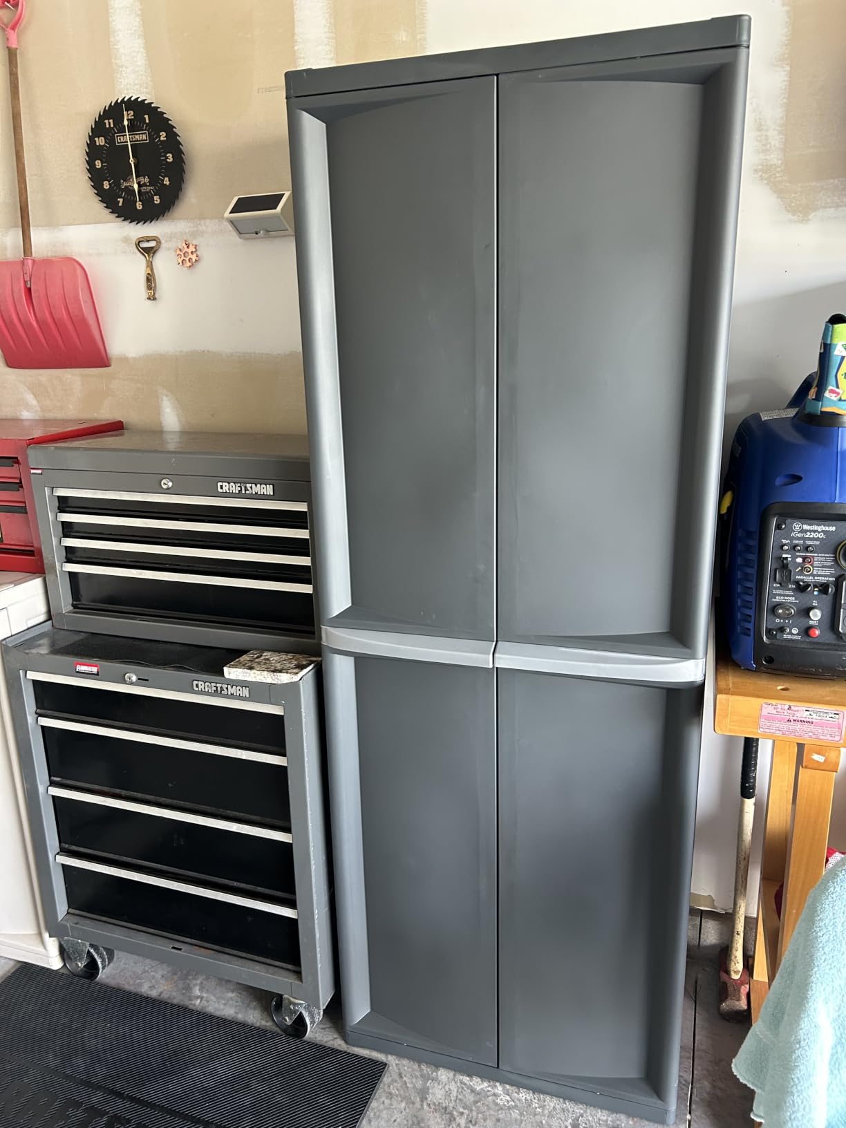 Sterilite 4 Shelf Cabinet, Lockable Utility Storage, Gray customer photo 2