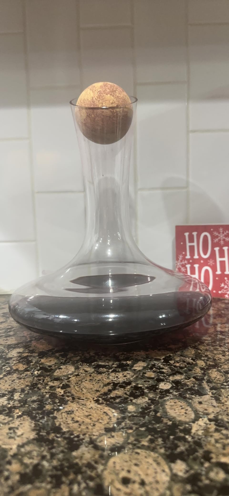Wine Decanter & Accessories (Cork Stopper + Cleaning Beads) - 100% Lead-Free Crystal Wine Carafe – Unique Gift Idea customer photo 2