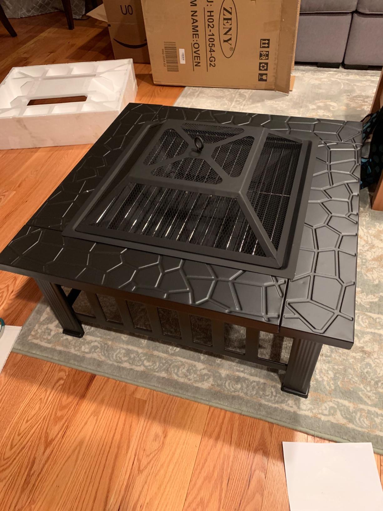 ZENY 32 inch Outdoor Fire Pit with Grill customer photo 2