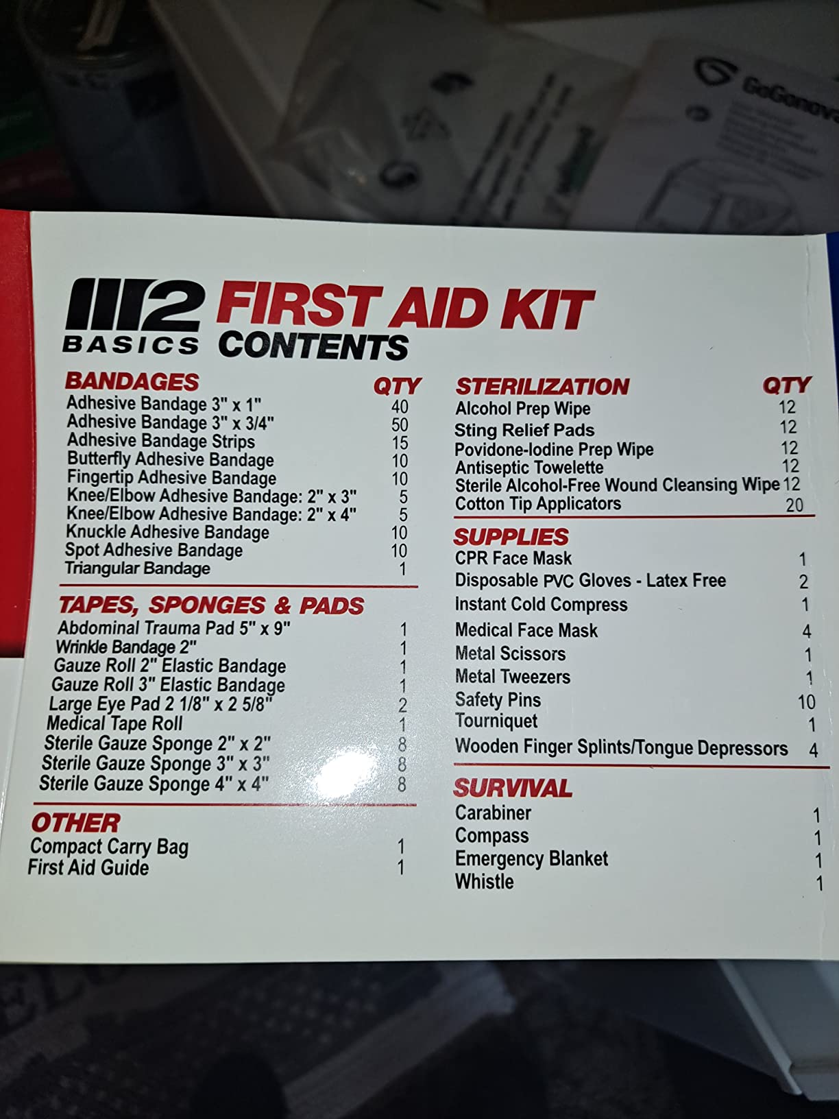 M2 BASICS 300 Piece First Aid Kit w/Durable Bag for Home, Business, Office customer photo 2