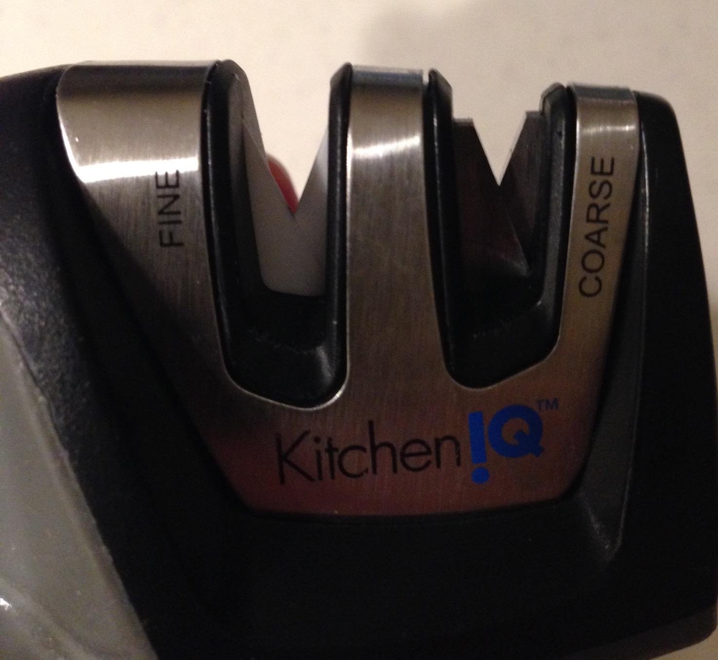 KitchenIQ 50825 | Diamond Deluxe Edge Grip 2-Stage Knife Sharpener | Black | Coarse & Fine Sharpeners | Compact for Easy Storage | Non-Slip Base | Soft Grip Rubber Handle | Straight & Serrated Knives customer photo 1