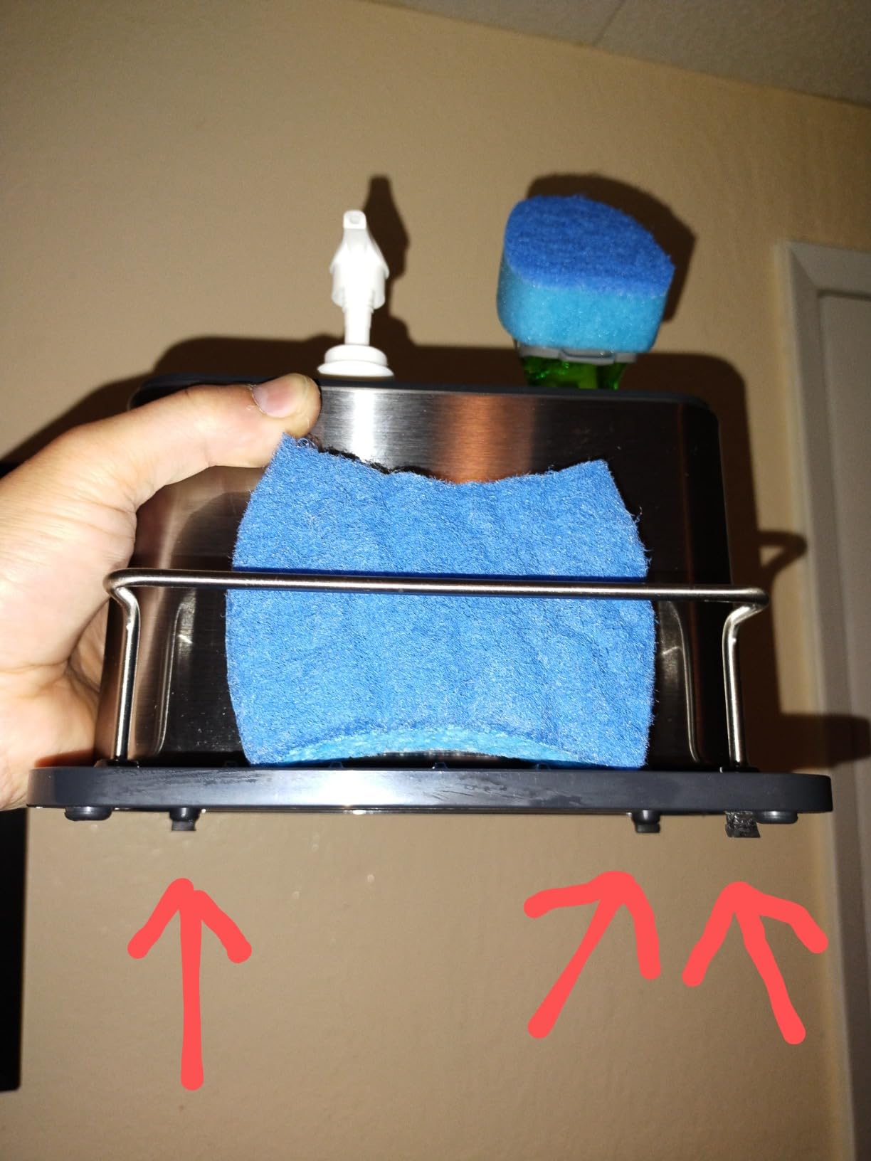 Joseph Joseph Surface Stainless Steel Caddy Sink Area Organizer and Sponge Holder, Gray customer photo 1