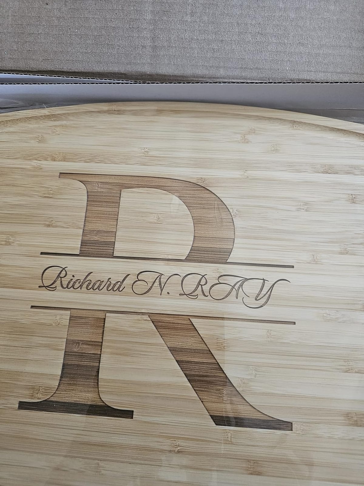 Personalized Split Monogram Cutting Board, Custom Engraved with Initial & Family Name, WGB Handmade Wood Charcuterie, Wedding, Anniversary & Housewarming Gift for Couples & Realtors customer photo 1