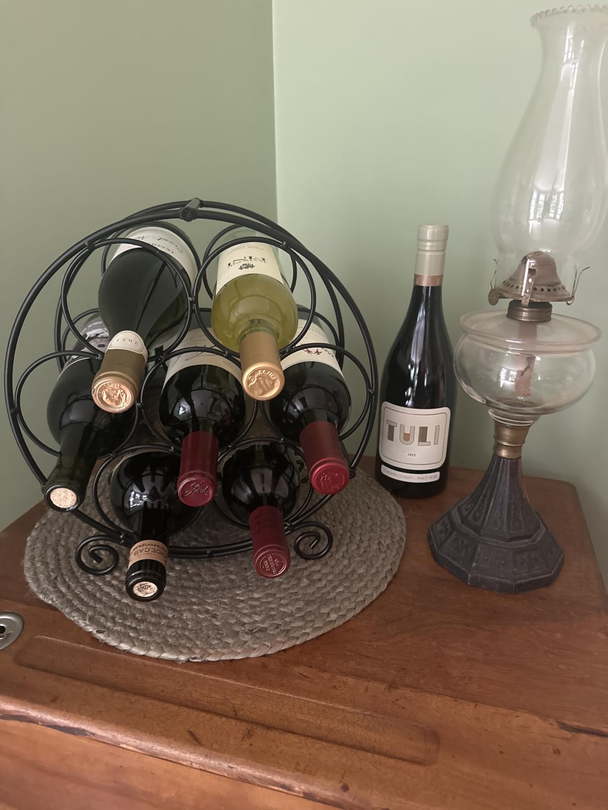 PAG-Mass 23 Bottles Arched Freestanding Floor Metal Wine Rack Wine Bottle Holders Stands, Black customer photo 1