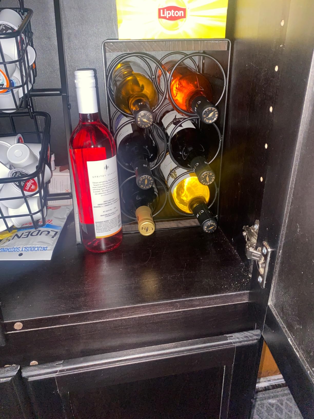 Rustic Wood Countertop Wine Rack 6 Bottles No Need Assembly Brown customer photo 1