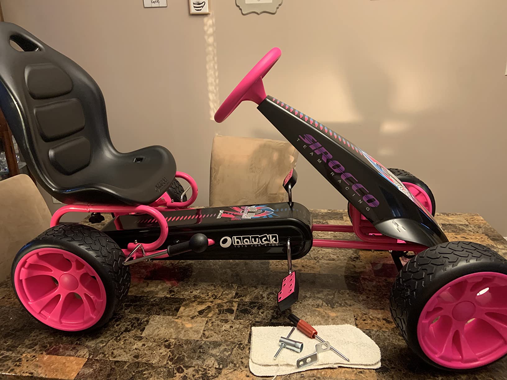 hauck Sirocco Go Kart Kids Pedal Racing Ride-On for Ages 4-12, Pink customer photo 2